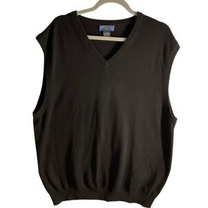 Joseph & Lyman Men's 100% Cashmere Black Knit Vest Sz. XXL Classic V-Neck
